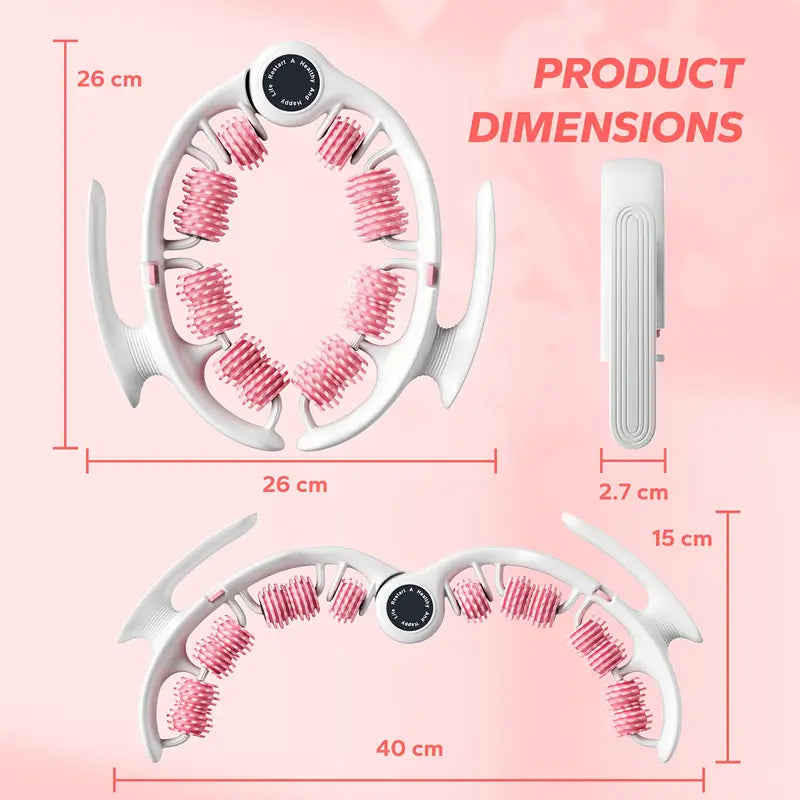 14 Wheel Yoga Fitness Roller with Leg Clamps - Deep Tissue Massager